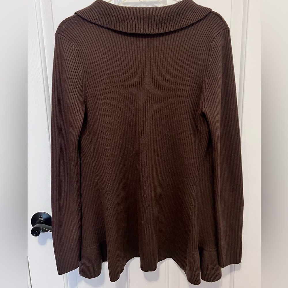 Energie Chocolate Ruffled Cardigan - Picture 2 of 3